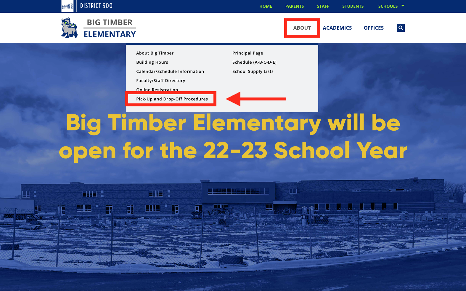Pick-up/Drop-off Procedures can be found in each schools 'About' channel